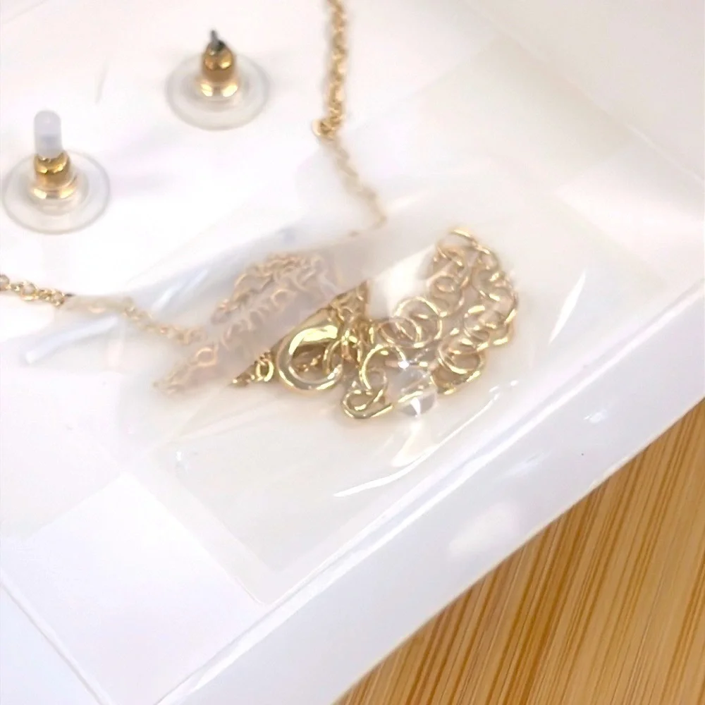 Brand New Butterfly Necklace & Post Earring Set Gold Tone Red Crystal Rhinestone